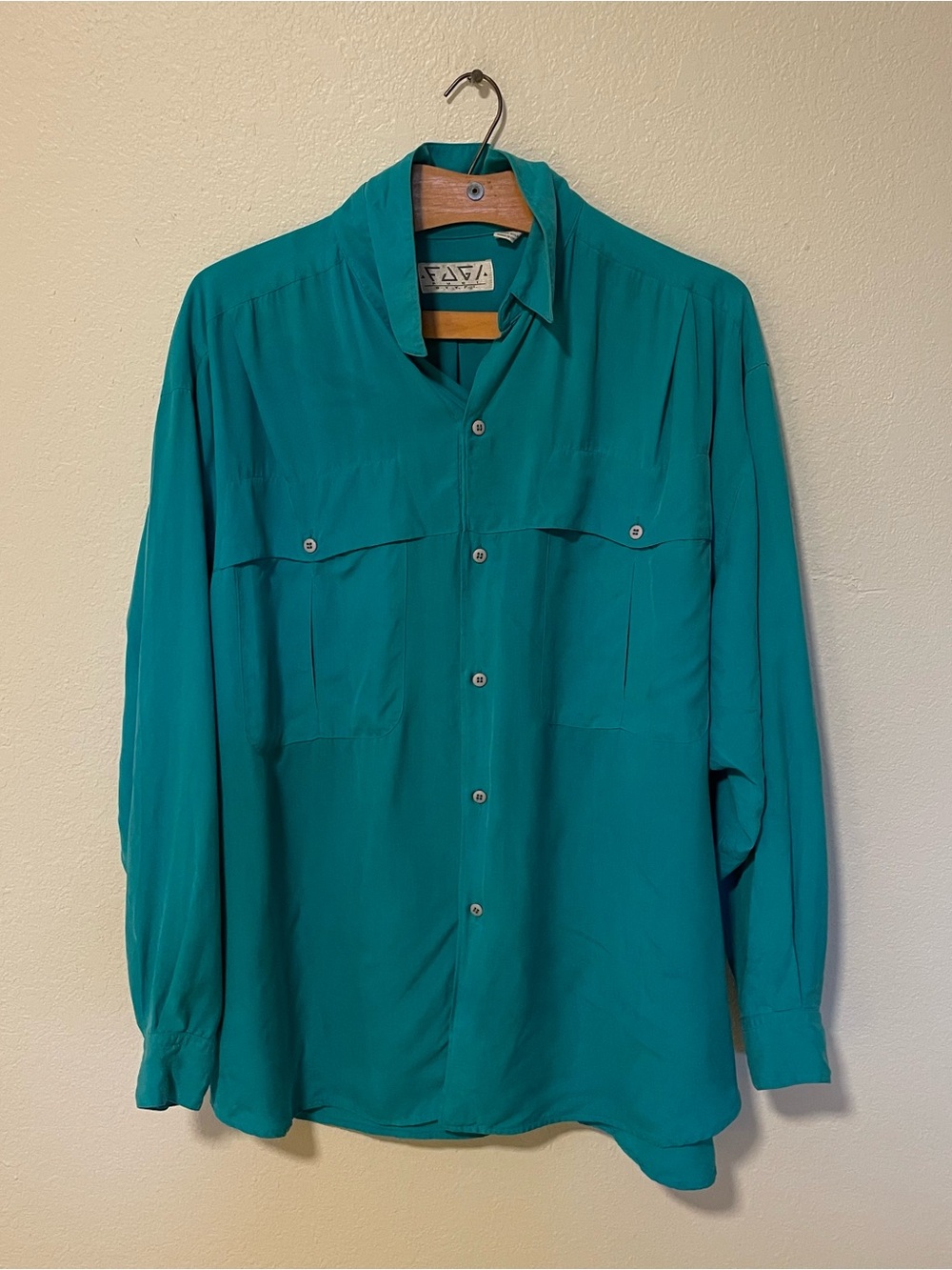 Vintage Fuji by Y.F.L. 100% Sandwashed Silk Utility Shirt